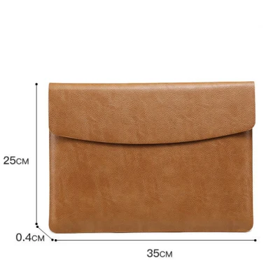 Funda para tableta compacta portátil cierre magnético funda para tableta de cuero marrón Bolsa para portátil