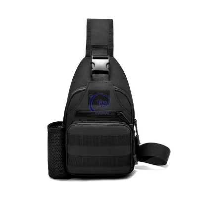  Pequeño Negro EDC Tactical Sling pecho Pack Bolsa Molle Militar Bolso de hombro con cuerpo cruzado con botella de agua