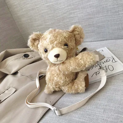 Bolsa de felpa de forma de animales de peluche de perro cachorro Bolso Bolso de moneda