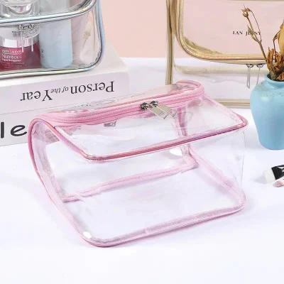  Transparente impermeable transparente Belleza Viajes PVC personalizado Cosmético Maquillaje Bolsa de maquillaje