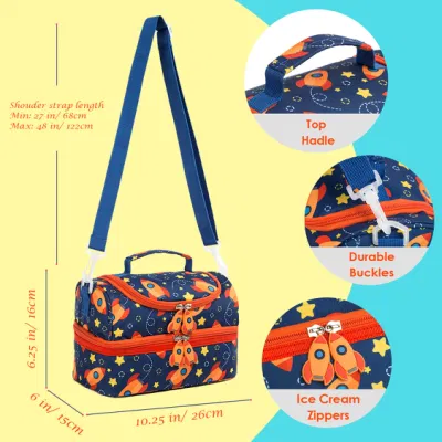  Bolsa de almuerzo aislados de verificación Tote Pack para las mujeres a los niños de la Escuela de Trabajo refrigerador de comida de picnic de hielo de agua caliente