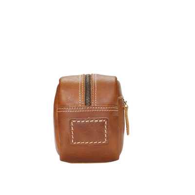 Custom Leather Retro Portable Lady Bolsa de lujo cosméticos de mano hacer Bolsa arriba