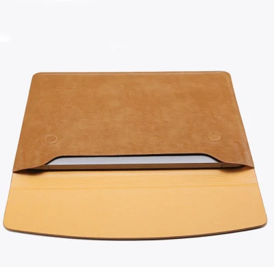 Funda para tableta compacta portátil cierre magnético funda para tableta de cuero marrón Bolsa para portátil