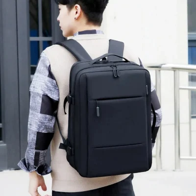 Mochila de viaje clásica Mochila de negocios bolsa extensible de la escuela USB Mochila impermeable de gran capacidad para portátil
