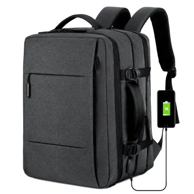 Mochila de viaje clásica Mochila de negocios bolsa extensible de la escuela USB Mochila impermeable de gran capacidad para portátil