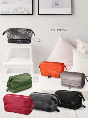 Sh1741 Plain PU Viajes señoras bolsas de cosméticos de logotipo personalizado de etiqueta privada de la mens Hombres de aseo de malla de la bolsa de lavado de la bolsa de maquillaje de lavado