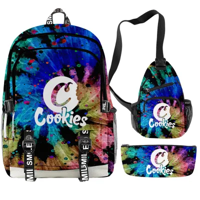  Patrón personalizado disponible Conjunto de bolsa escolar para niñas y niños 3 tamaños Bolsa de libros Cooky Mochila Bolsa escolar