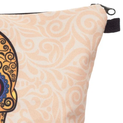 Nuevo estilo Colorful Skull Print conjunto de brochas con bolsa Kit de maquillaje para señoras cosméticos portátil Bolsa de cosméticos de etiqueta privada