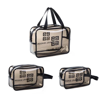 (WD12938) maquillaje transparente de PVC bolsa de aseo portátil Bolsa Bolsa de almacenamiento de viajes Bolsa de cosméticos bolsa impermeable de Fitness mayorista