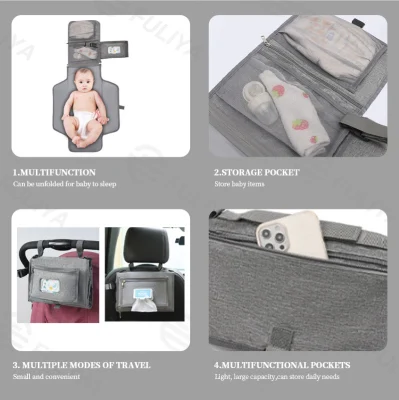 Bolsa de pañales plegable a medida para bebés portátil para pañales Fuliya Outdoor Con almohadilla de cambio