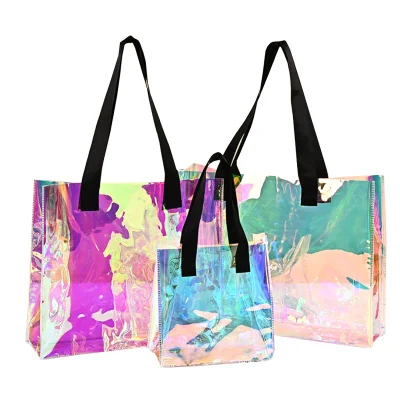  Bolsa de saltos duradera con el logotipo del Diseñador de Impresión PVC cosméticos bolsas holográfica