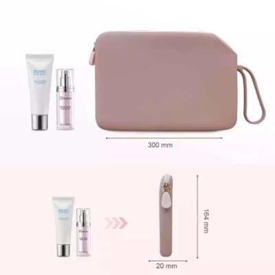  Bolsa de maquillaje de viaje de silicona, bolsa de cosméticos, bolsa de artículos de tocador para mujeres y niñas.