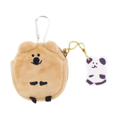  Mayorista Persimmon Bear Plush Moneda Purse llavero niños Mini Cute Koala cartera bordado moneda de peluche
