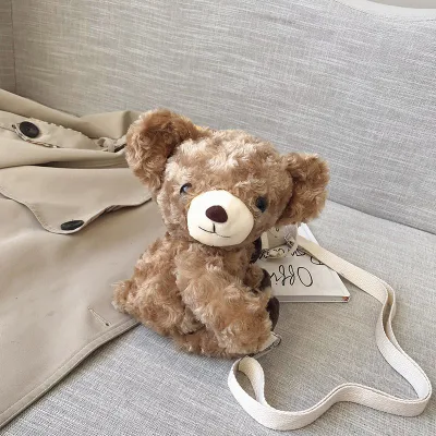 Bolsa de felpa de forma de animales de peluche de perro cachorro Bolso Bolso de moneda
