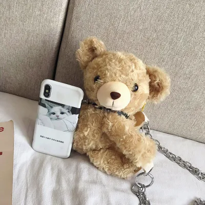 Bolsa de felpa de forma de animales de peluche de perro cachorro Bolso Bolso de moneda