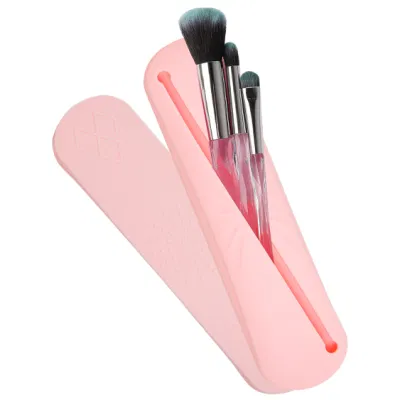 Organizador de maquillaje de silicona Bolsa de maquillaje portátil Bolsa de maquillaje pequeña Artículos de tocador Organizador de cepillos Cosméticos Caja de maquillaje Accesorios esenciales para Viajes