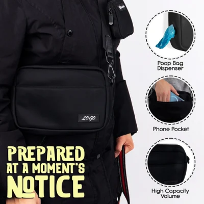 Alta calidad de productos para mascotas. Impermeable. Diseño de riñonera cruzada para mascotas. Cinturón para mascotas. Bolsa de cintura para perros. Bolsa para mamá de perro. Bolsa lateral para comida y golosinas para perros pequeños para pasear.