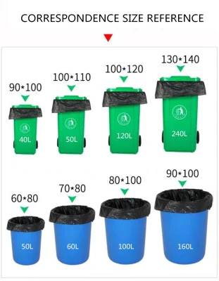 65 galones 1.5mil altura Extra Heavy Duty Coreless bolsa de basura negra