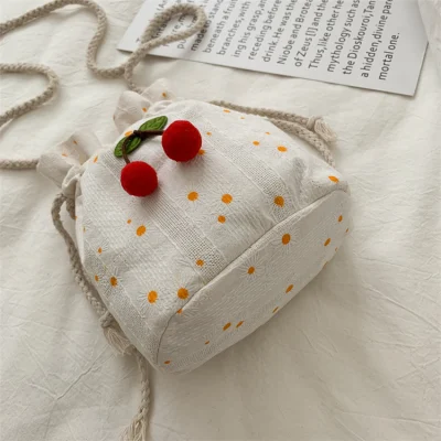  Mujeres niños Moda Mini Flor Cruz cuerpo Messenger Moneda Purse Bolso de lona con cordón ajustable
