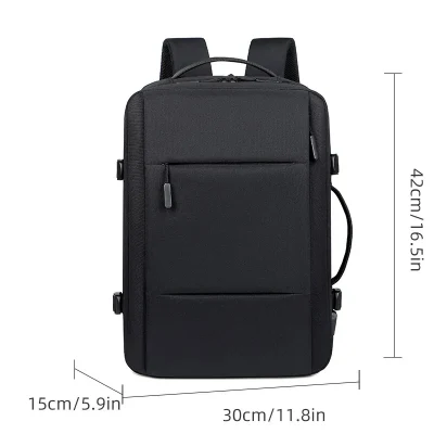 Mochila de viaje clásica Mochila de negocios bolsa extensible de la escuela USB Mochila impermeable de gran capacidad para portátil