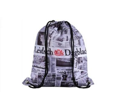 Moda promocional personalizado reciclado Tejido de poliéster 210D de la escuela Cordón Mochila mochila