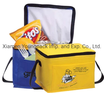  Los niños de promoción de Hielo 6 Puede enfriar alimentos impresa personalizada Bolsa Bolsa de refrigeración Non-Woven pequeño almuerzo picnic Bolsa Térmica grandes compras de comestibles aislado de las bolsas de refrigerador