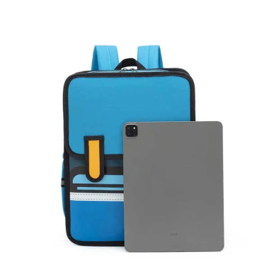 Jump Style hombro 2D 3D Cartoon School Bolsa de libros cómicos