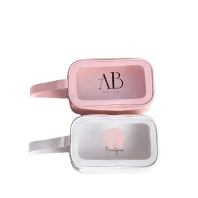 Bolsa de cosméticos de alta calidad Logo personalizado Moda Chicas Bolsa de maquillaje Bolsa de PVC impermeable