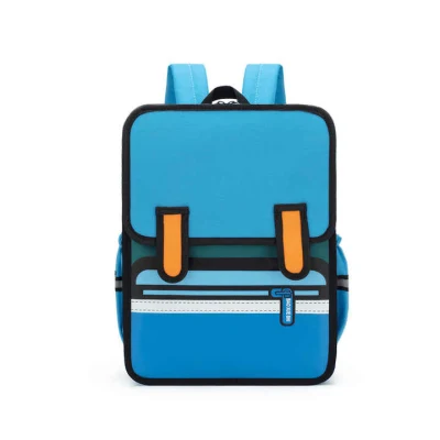 Jump Style hombro 2D 3D Cartoon School Bolsa de libros cómicos