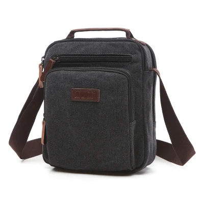 Moderno estilo coreano Cool Hip-Hop Casual Retro Bolsa resistente al desgaste Hombre Bolso bolso de lona de bandolera personalizado