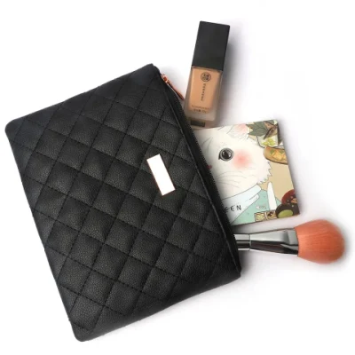 Novedades logotipo personalizado Rosa Negro Marca etiqueta privada Almacenamiento Eco Friendly Maquillaje a granel Cosmética Bolsa de viaje