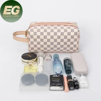  Sh2087 Monograma Faux conforman las bolsas de lavado de cuero impermeable negro de alta gama de almacenamiento del organizador de lujo Viajes de la bolsa de cosméticos bolsa de maquillaje personalizado