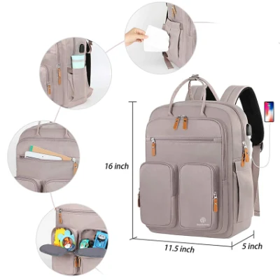 Bolsas de pañales de bebé para mamá y papá de la maternidad de la bolsa de pañales para las niñas, de gran capacidad bolsa impermeable con puerto USB de carga, cambio de focos aislados de Pad Cochecito St