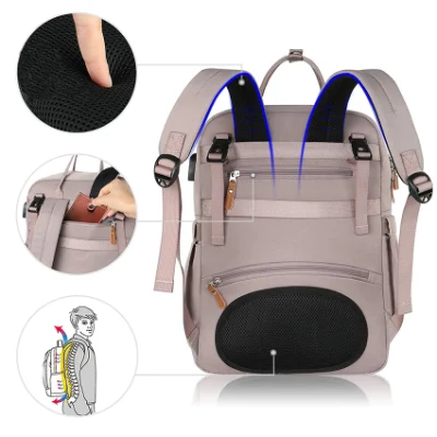 Bolsas de pañales de bebé para mamá y papá de la maternidad de la bolsa de pañales para las niñas, de gran capacidad bolsa impermeable con puerto USB de carga, cambio de focos aislados de Pad Cochecito St