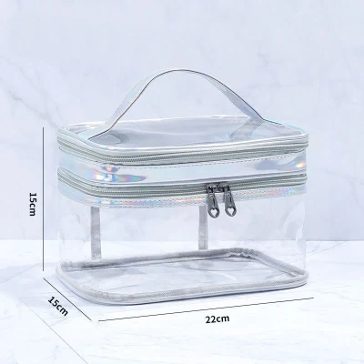  Eco friendly Logotipo personalizado cremallera portátil Bolsa para maquillaje de viajes Bolsa de aseo