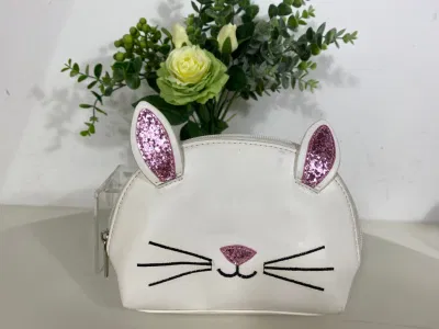  Gran capacidad de diseño Custmized lienzo de tela azul Lápiz Zipper bolsas de plumas de los casos para los niños de la bolsa de cosméticos, Maquillaje bolsa