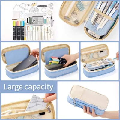 Moda Stationery Escuela de tela de gran capacidad Bolsa de lápiz Organizador con Muchos colores