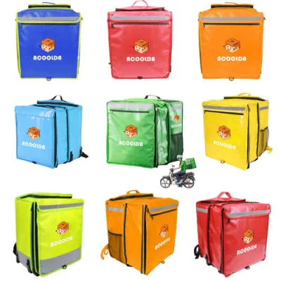  Custom 840D PVC Insulated Food Container almuerzo nevera Bolsa de aluminio Mochila de entrega térmica de aluminio para bolsas de entrega de alimentos reutilizables para motocicletas