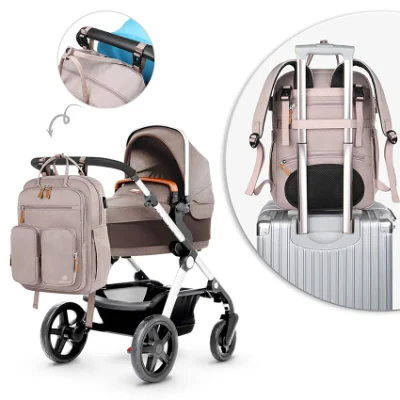 Bolsas de pañales de bebé para mamá y papá de la maternidad de la bolsa de pañales para las niñas, de gran capacidad bolsa impermeable con puerto USB de carga, cambio de focos aislados de Pad Cochecito St