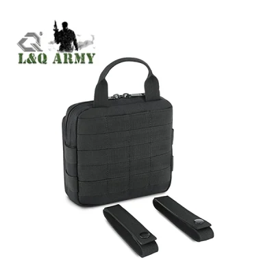  Black Tactical Admin Molle herramienta Militar Mapa Bolsa