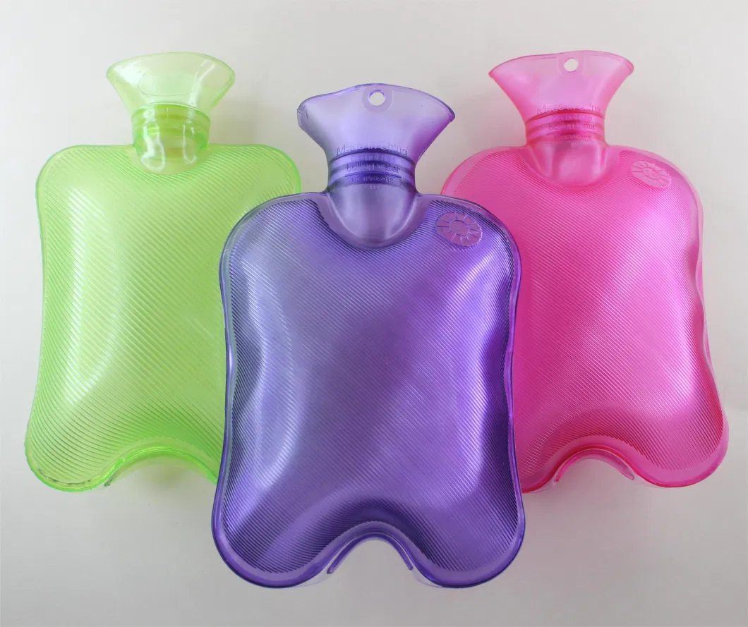 2023 Hot Sale PVC Hot Water Bottle Bag with Soft Plush Cloth Cover
