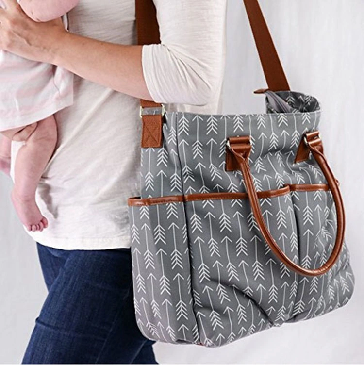 Diaper Bag Weekender Tote Canvas Cute Baby Change Pad Hand Bag