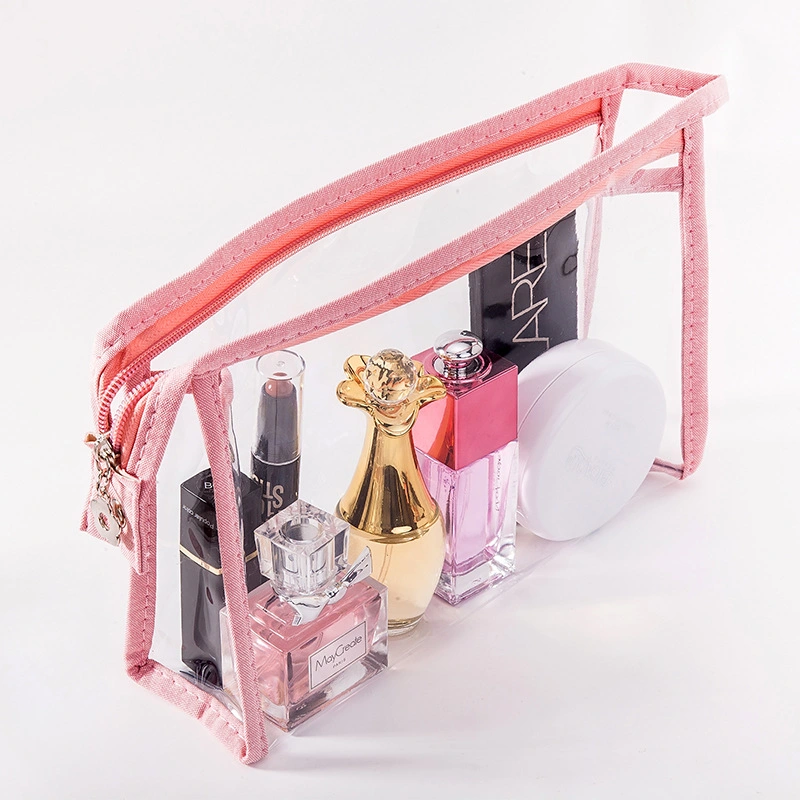 Cosmetic Bag Set Plastic Transparent Travel Makeup Bag