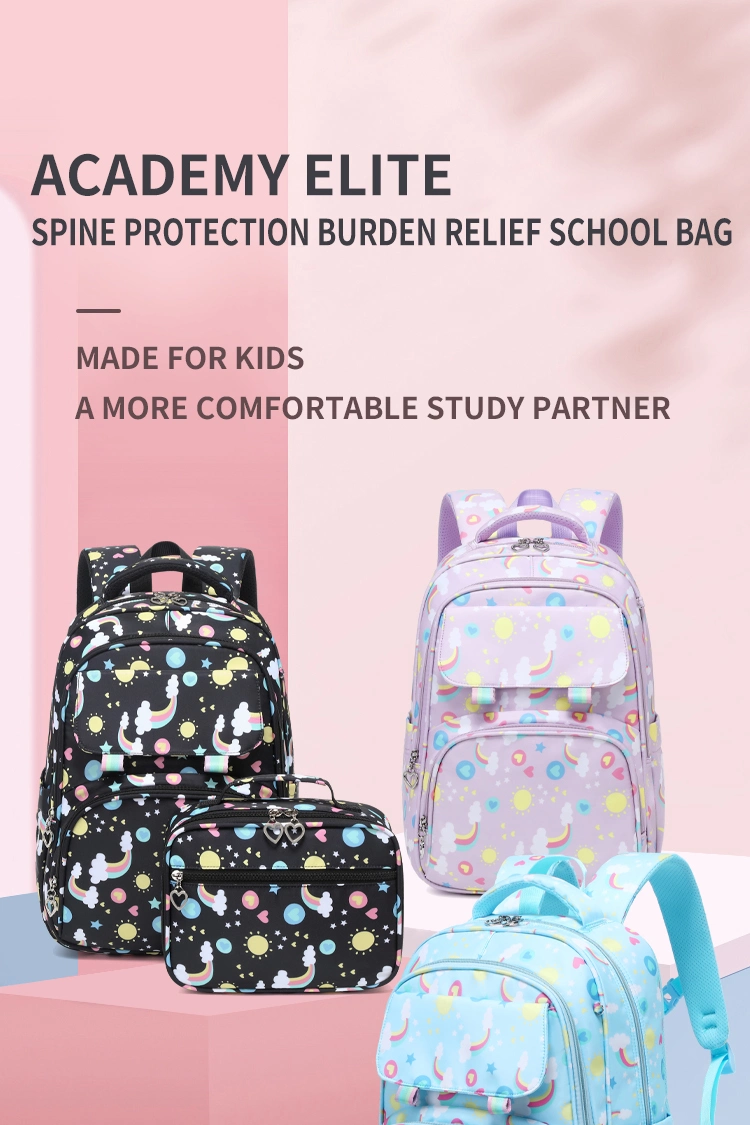 Leisure 3PCS Set Backpack Fashion Printing Design Student School Bag Set Sports Book Bags