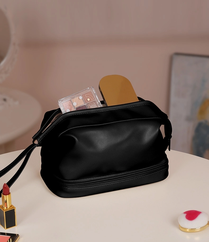 Low MOQ Personalized Design Women Fashion Waterproof Zipper Leather Storage Cosmetic Bag