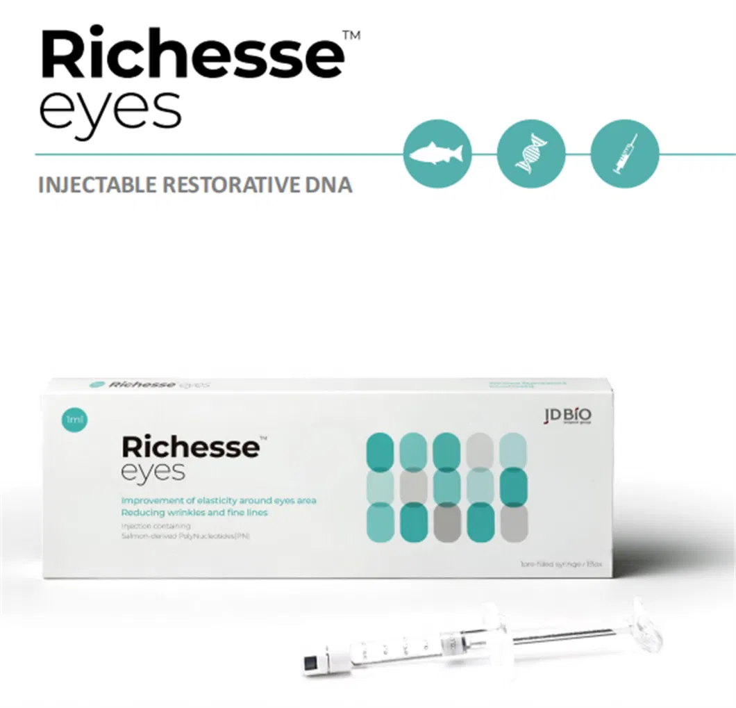 Richesse Eyes Pn Skin Booster Salmon DNA Anti-Aging Hyaluronic Acid Injection for Skin Regenerative Remove Bags and Dark Circles Ender The Eyes