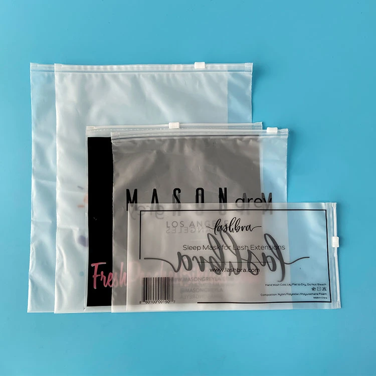 Frosted Slider PVC Zipper Bags Wholesale Plastic Transparent Matt Ziplock Cloth Bag