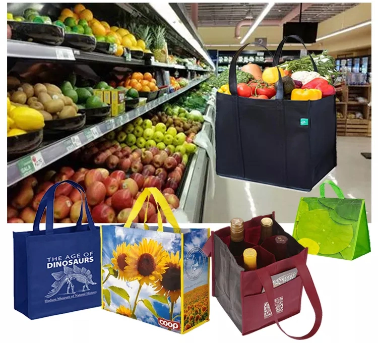 Manufacture OEM ODM Fashion Non Woven Tote Bag for Shopping Eco-Friendly PP Loop Handle Non Woven Bag Colorful Shopping Tote Bag Non Woven