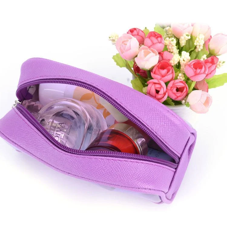 Fashion Portable Mini Long Zippered Makeup Pouch Texture Personalized Cosmetics Cosmetic Bag