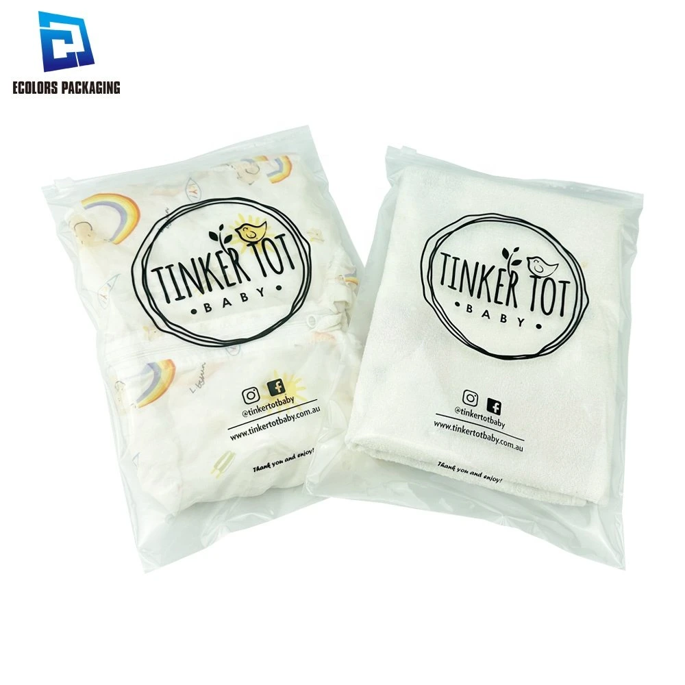 Logo Printing Frosted Plastic EVA CPE Underwear T Shirt Packing Custom Plastic Ziplock Packaging Bag for Clothing